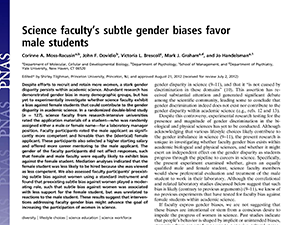 Science faculty's subtle gender biases favor male students